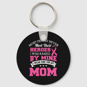 Heroes I Wear Pink For My Mum - Breast Cancer Awar Key Ring