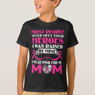 Heroes I Wear Pink For My Mum Breast Cancer Awaren T-Shirt