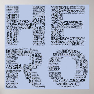 Heroes in the Fight Against Cancer (Black Text) Poster