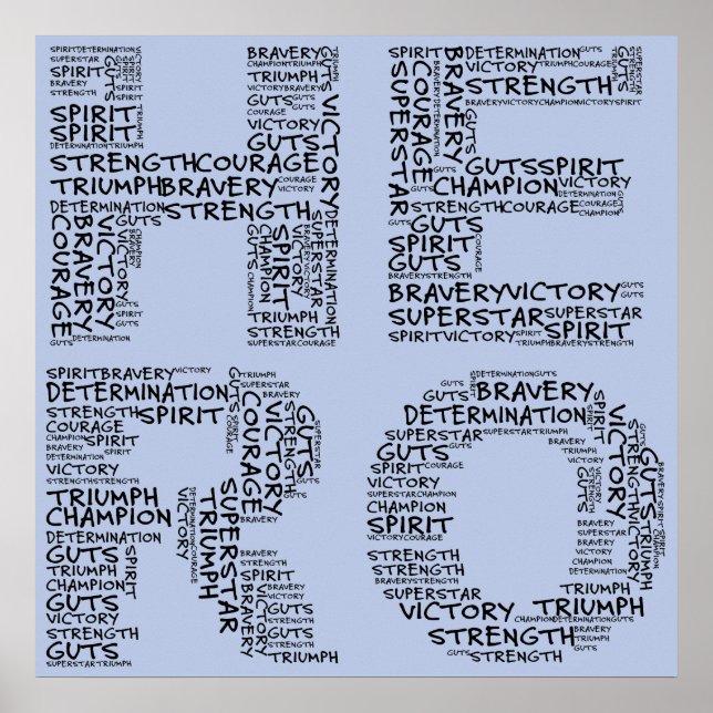 Heroes in the Fight Against Cancer (Black Text) Poster (Front)