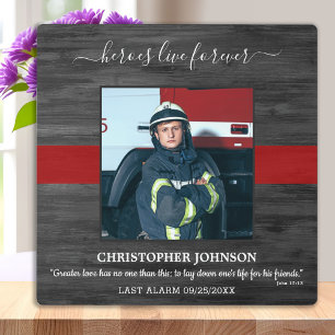 Heroes Live Forever Fallen Firefighter Memorial Plaque