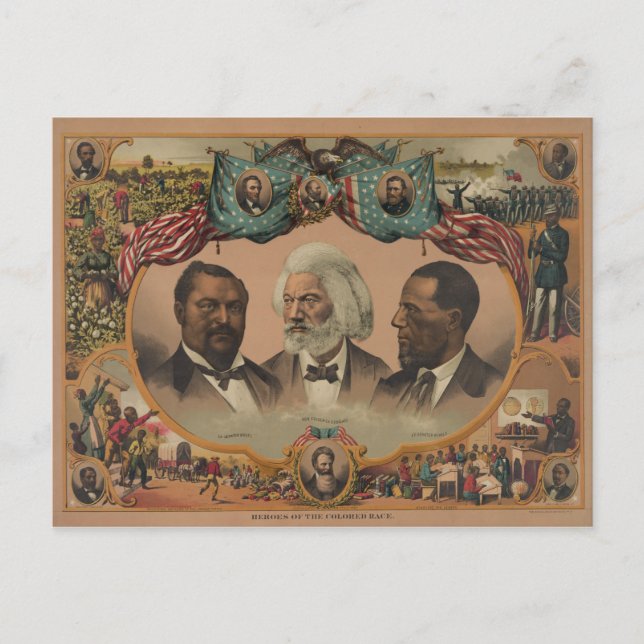 Heroes of the Coloured Race 1881 Frederick Douglas Postcard (Front)