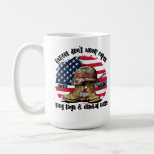 Heroes  — They Wear Dog Tags and Combat Boots  Coffee Mug