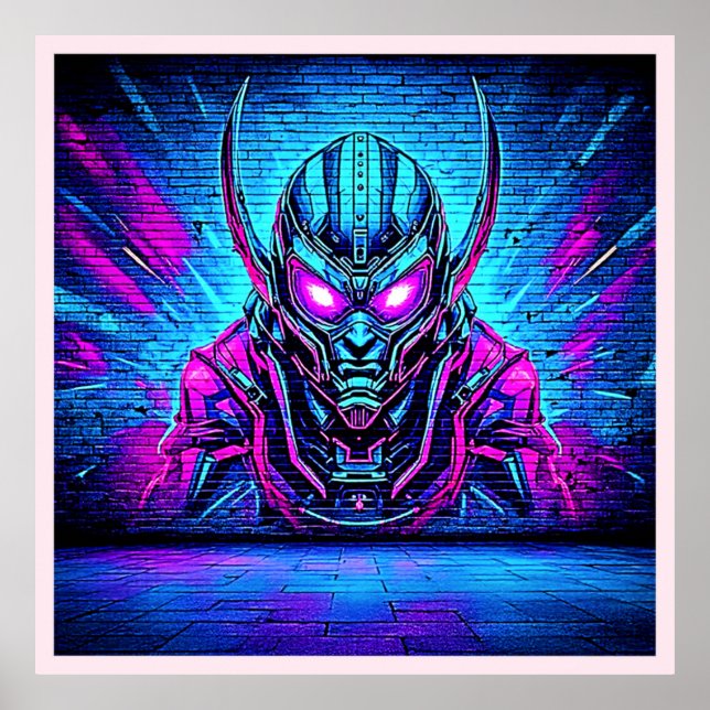 Heroic Cyberpunk Vibe Poster (Front)