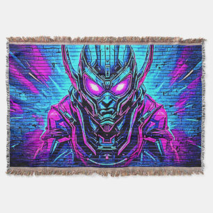 Heroic Cyberpunk Vibe Throw Blanket