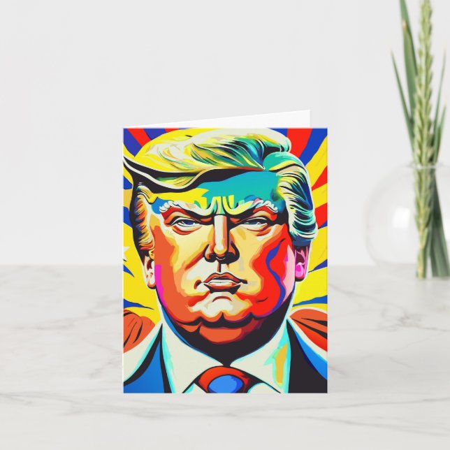Heroic Donald Trump Patriotic President Portrait Card (Front)
