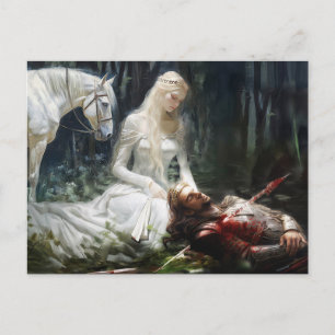 Heroic epos of Nibelung hoard. Siegfried been kill Postcard