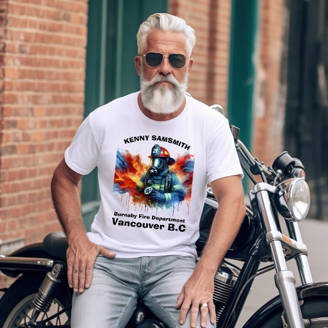 Heroic firefighter amidst bright flames T-Shirt (Creator Uploaded)