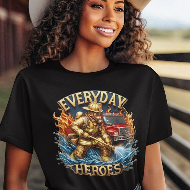 Heroic Firefighter Battles Blaze T-Shirt (Creator Uploaded)