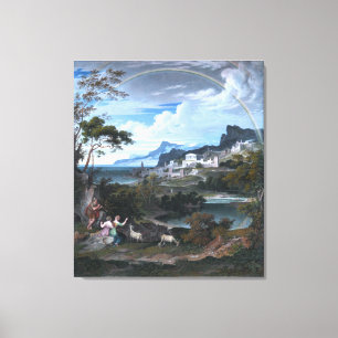 Heroic Landscape with Rainbow Canvas Print