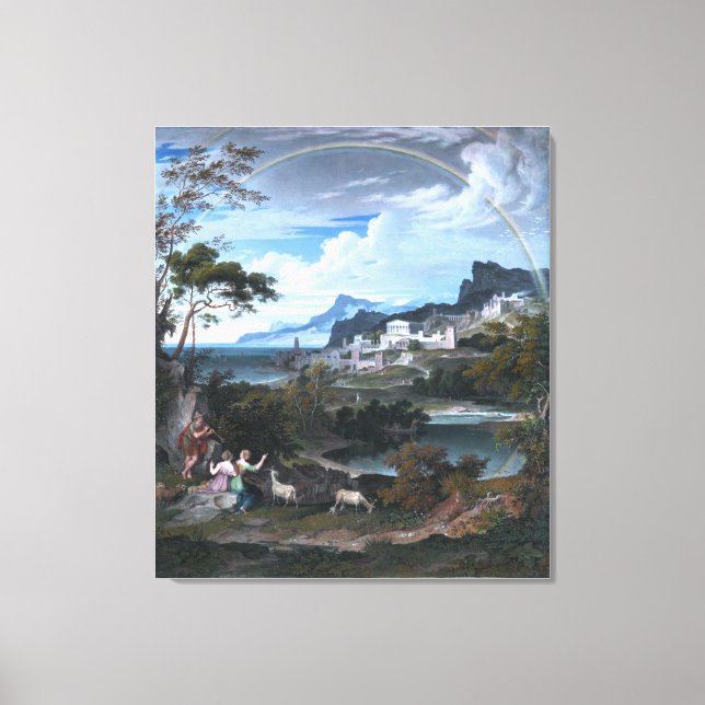 Heroic Landscape with Rainbow Canvas Print (Front)