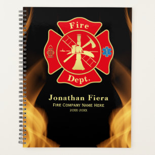 Heroic Maltese Cross Firefighter Emblem Planner