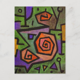 Heroic Roses Abstract by Paul Klee Postcard