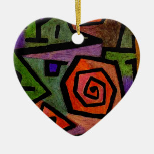 Heroic Roses by Paul Klee Abstract Art Ceramic Tree Decoration