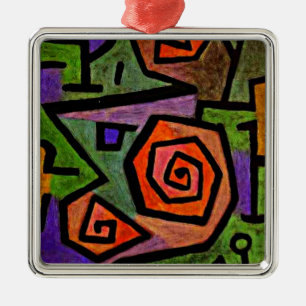 Heroic Roses, famous Paul Klee painting, Metal Tree Decoration