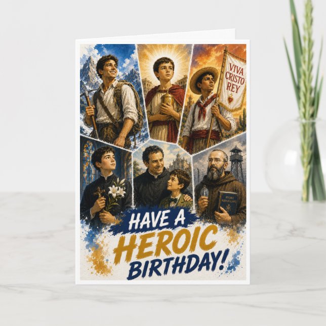 Heroic Saints Birthday Card (Front)