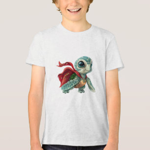 Heroic Sea Turtle in Red Cape Tri-Blend Shirt