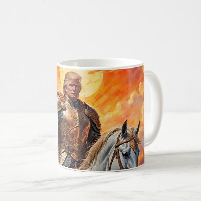 Heroic Trump Warrior in Golden Armour Coffee Mug (Front Right)
