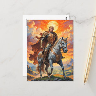 Heroic Trump Warrior in Golden Armour Postcard