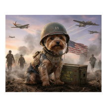Heroic Yorkie "Corporal Smoky" WWII Military Art
