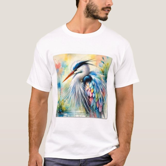Heron 170624AREF113 - Watercolor T-Shirt (Front)