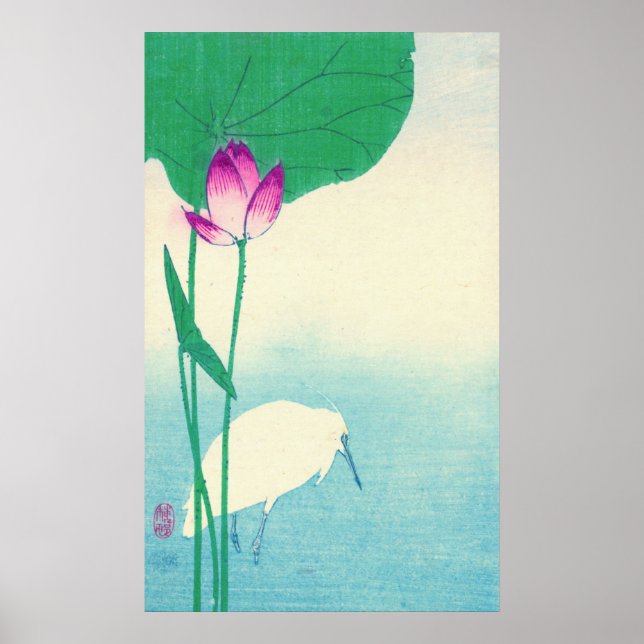 Heron and Lotus 1910 Poster (Front)