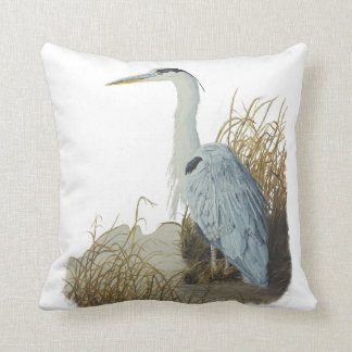 Heron At Marsh Edge Cushion