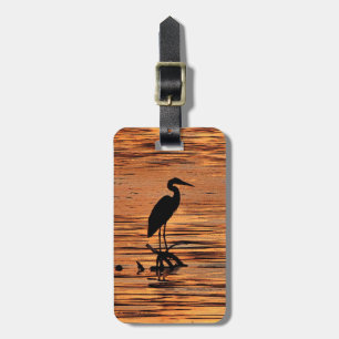 Heron at Sunset Luggage Tag