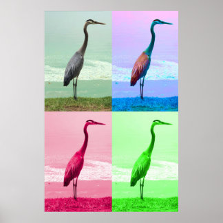 Heron at Water's Edge Poster
