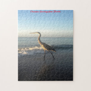 Heron Beach Florida.Christmas Greetings Jigsaw Puzzle