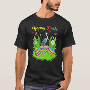 Heron Bird Floral Easter Egg Funny Heron Easter T-Shirt