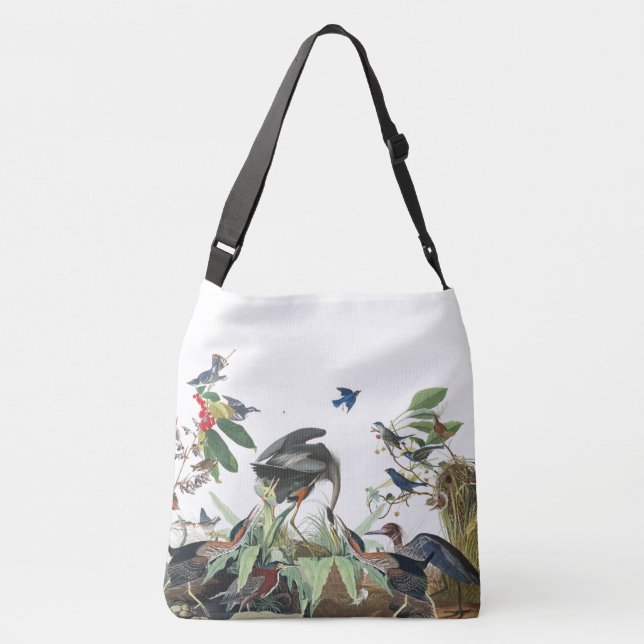 Heron Birds Audubon Wildlife Collage Tote Bag (Back)