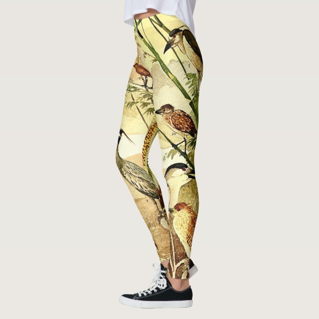 Heron Birds Wildlife All Over Print Legging (Left)
