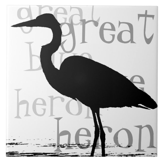 Heron Birds Wildlife Animals Tile (Front)