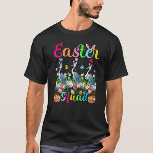 Heron Bunny Ear Funny Easter Squad Heron Bird Happ T-Shirt