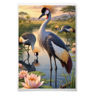 Heron By The Water Serene Nature Landscape Fleece Photo Print