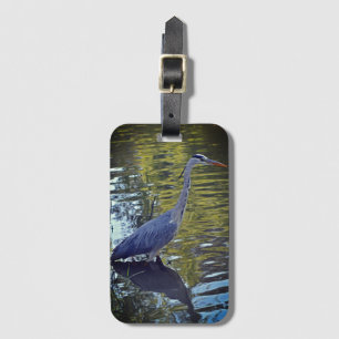 Heron Feeding in the Pond at RHS Wisley, UK Luggage Tag