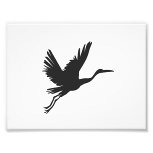 Heron flying silhouette - Choose background color Photo Print