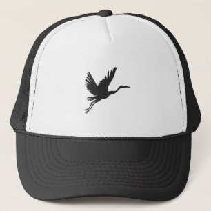Heron flying silhouette - Choose background colour Trucker Hat