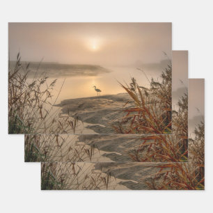 Heron Heaven - Landscape on the Lake Wrapping Paper Sheet