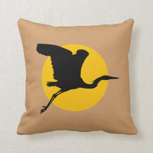 Heron in flight cushion