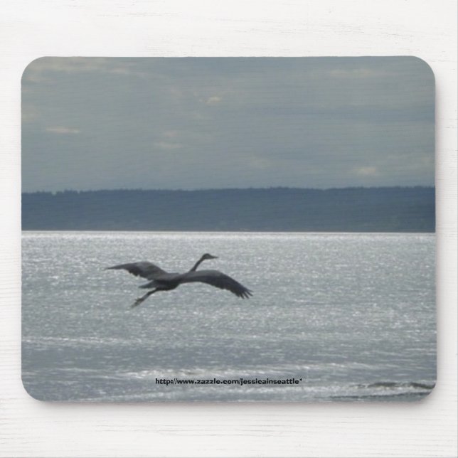 Heron in Flight Mouse Mat (Front)