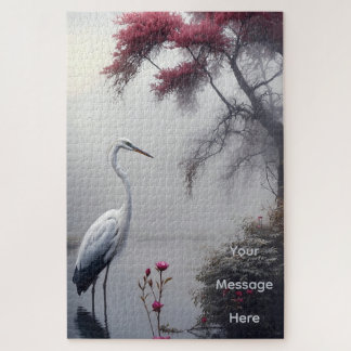 Heron in the Lakeside Wall Art Jigsaw Puzzle