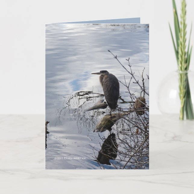 Heron in the Mirror Card (Front)