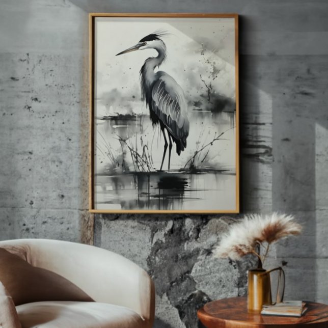 Heron Ink Painting Photo Print (Creator Uploaded)