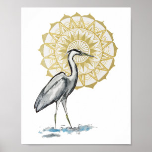 Heron Mandala 8x10 Print