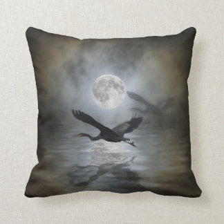 Heron Moon Fantasy Wildlife Animal Heron-lover Cushion