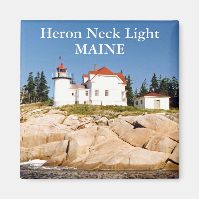 Heron Neck Light, Maine Magnet (Front)