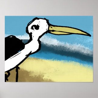 Heron On The Seaside Poster