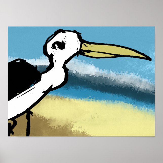Heron On The Seaside Poster (Front)